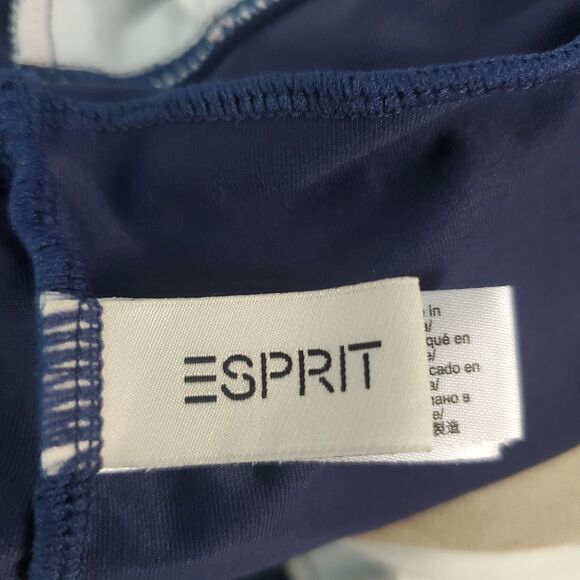 Esprit Women's Swimsuit Large Navy Blue One Piece Summer Beach Old Money Vacay - Picture 9 of 11